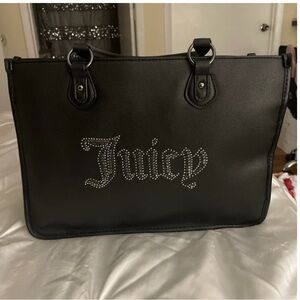 Juicy Couture Black Tote with Rhinestone Logo